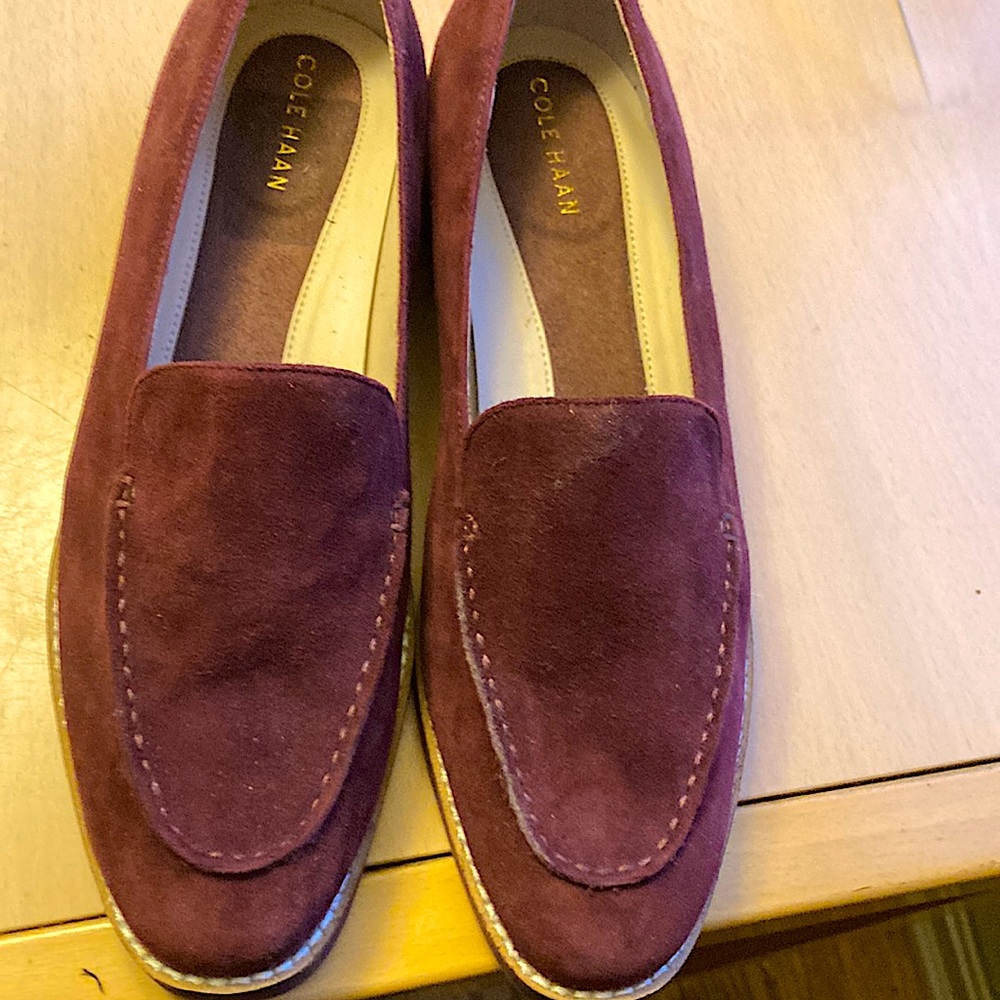 Cole Haan Burgundy Suede Loafers